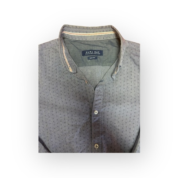 Zara Gray Casual Button Down Shirt - Picture 3 of 6